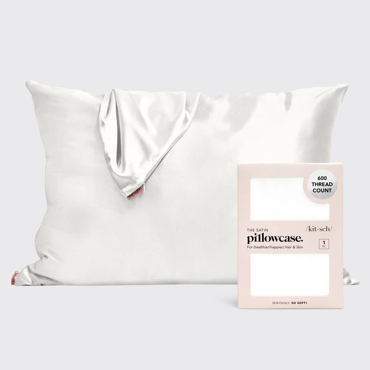 Kitsch Satin Pillowcase Standard - Ivory