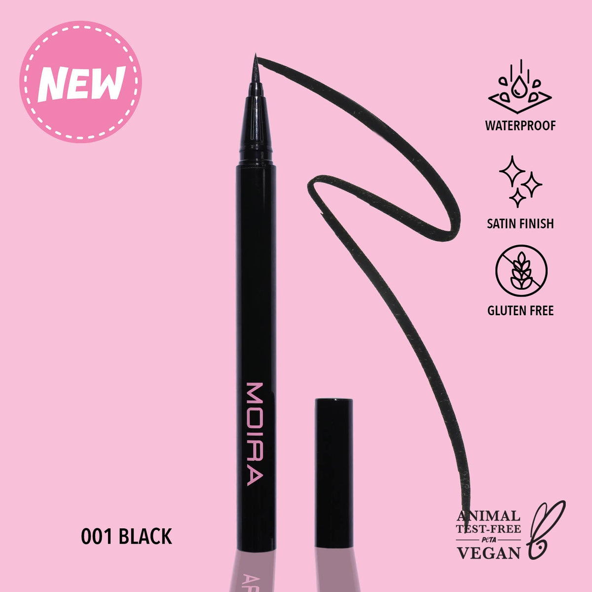 Moira Liquid LINER PRECISION - 001, BLACK