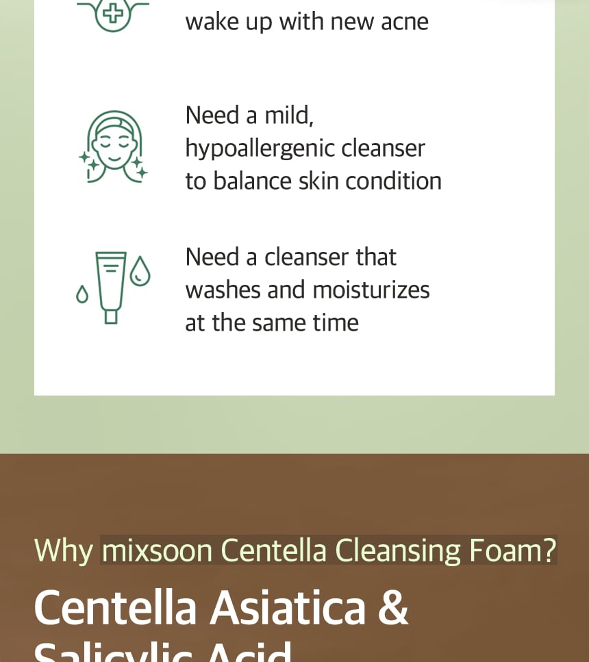 mixsoon Centella Cleansing Foam — 150 mL