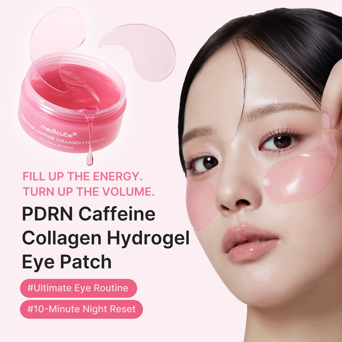 Medicube PDRN Pink Caffeine Collagen Eye Patch — 60 Patches