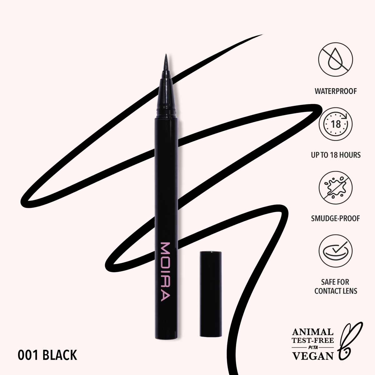 Moira Liquid LINER PRECISION - 001, BLACK
