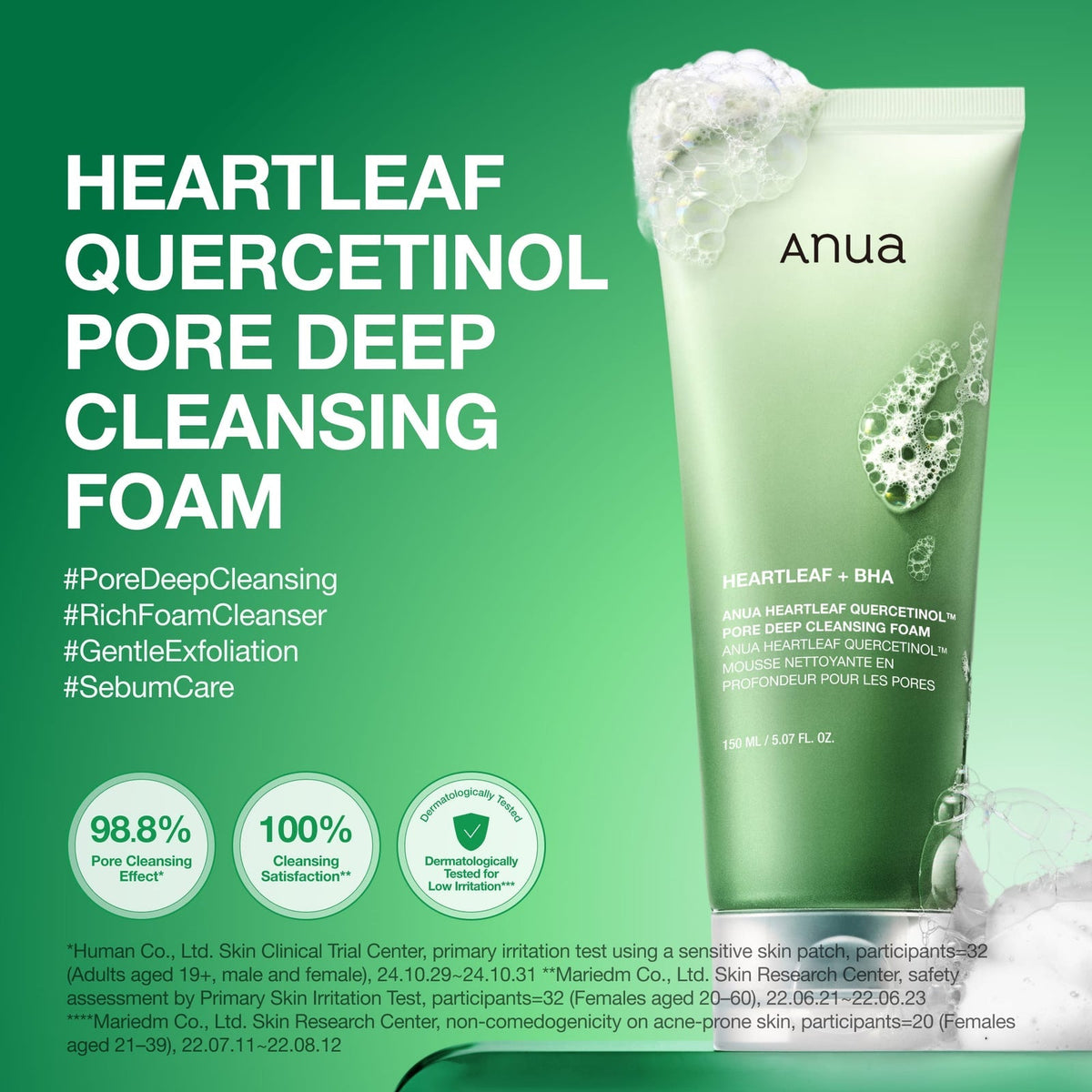 Anua US Cleanser Heartleaf Quercetinol Pore Deep Cleansing Foam